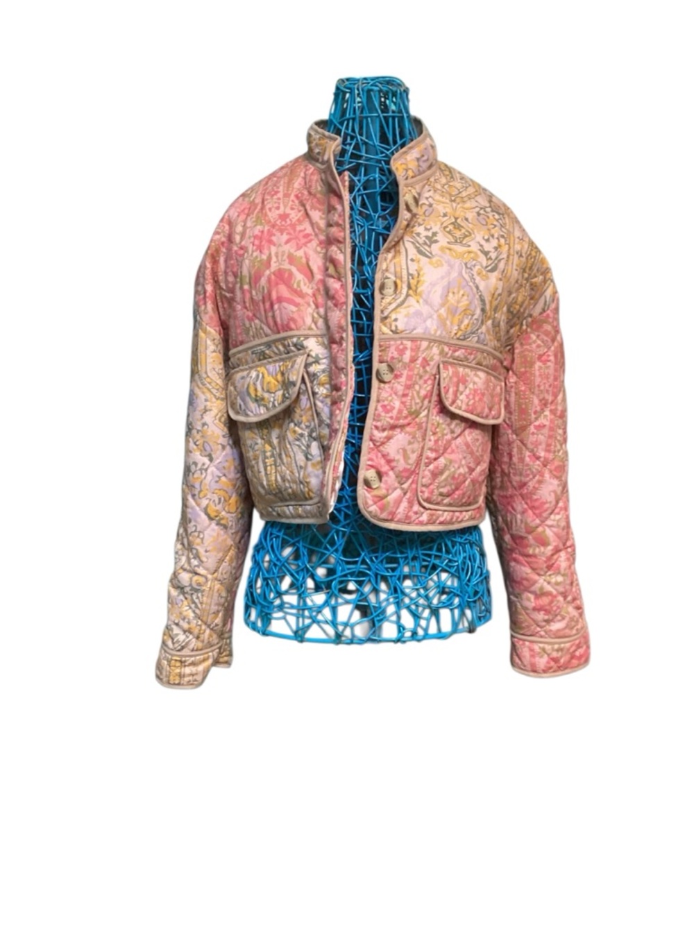 FOR ALL MANKIND Quilted Crop Patchwork Barn Jacket - Picture 2 of 6